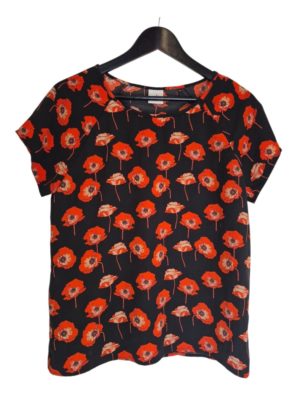 ​CAbi Flanders Poppy Floral Split Back Blouse Size Small